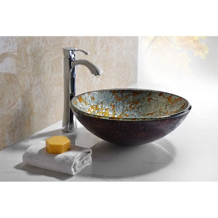 Anzzi Tara Deco-Glass Vessel Sink in Arctic Blaze LS-AZ8181